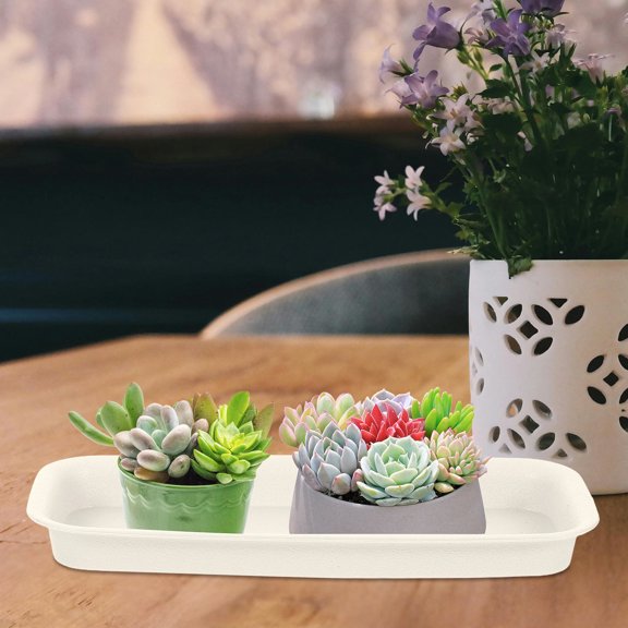 Pawsdot Anti-Fade White Plastic Gardening Trays, Sun and Aging Resistant, 3Pcs