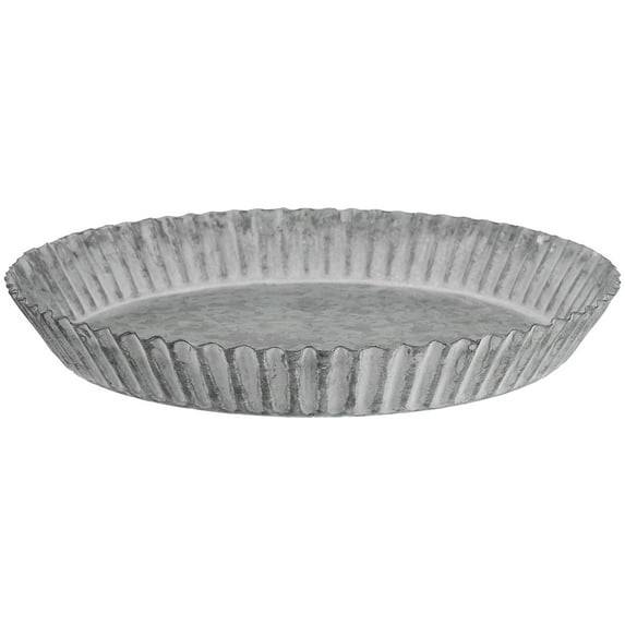 Pawsdot Round Iron Plant Saucer Silver Water Tray for Indoor and Outdoor Use
