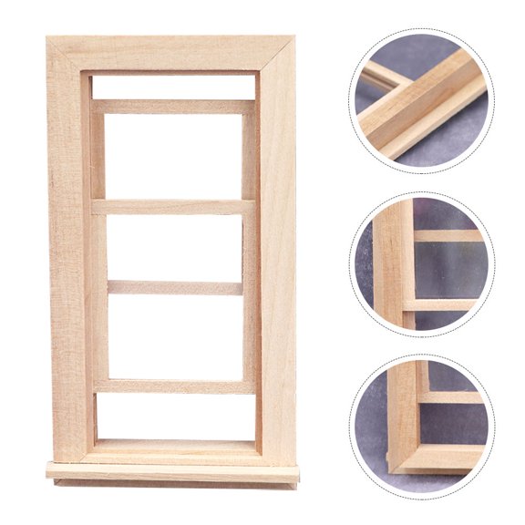 Pawsdot Miniature Dollhouse Window Simulation Window Frame Simple and Elegant Mini Decoration 1Pcs