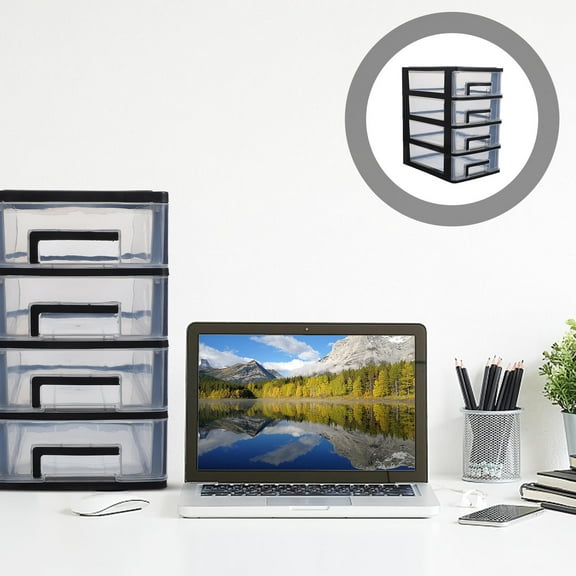 Pawsdot Black Storage Cabinet, Multi-Deck Drawers for Office and Study Use