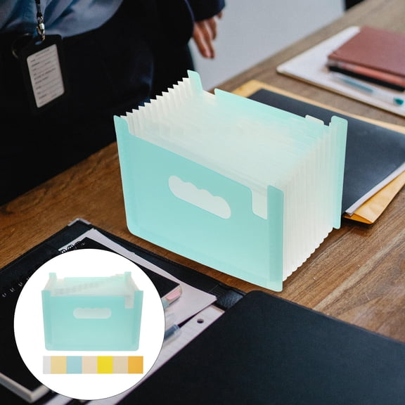 Pawsdot Sky Blue Receipt Organizer with Accordion Design for Office and Home Storage