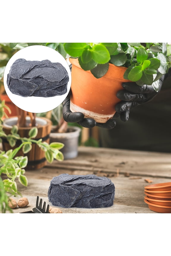 Grey Resin Stone Key Holder Hiding Rock Key Storage 1Set