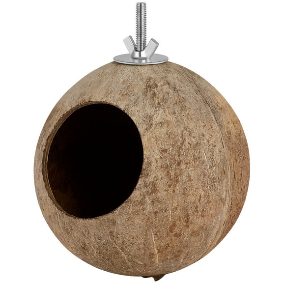 Pawsdot Bird Nest Coconut Shell Multi-Color Wooden Hanging for Pet Birds Decoration