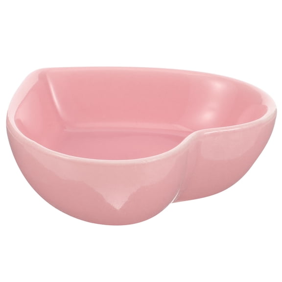 Pawsdot Ceramic Pet Bowl Pink Heart Shaped for Hamsters Kittens Small Animals
