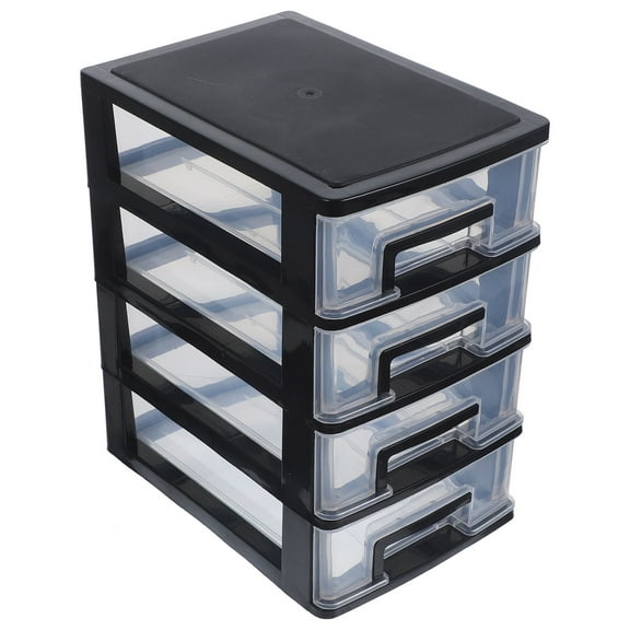 Pawsdot Storage Cabinet Black Plastic Furniture with Multi-Deck Drawer Design
