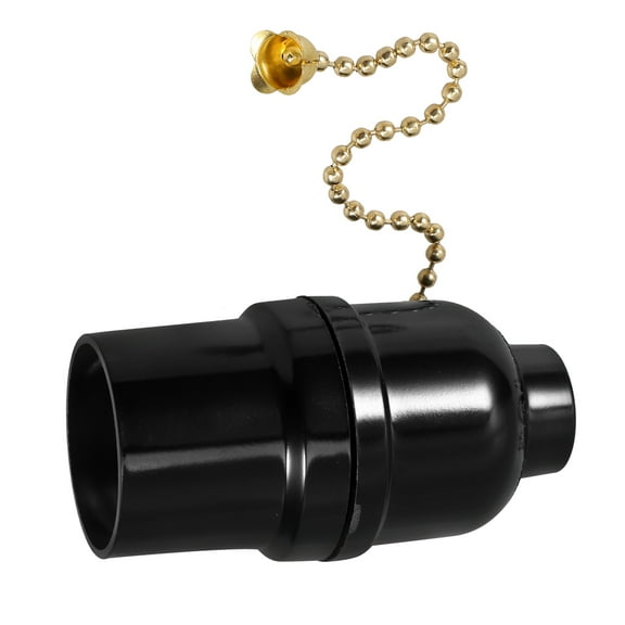 Pawsdot Black Pull Chain Light Fixture Lamp Holder with Pull Switch for Easy Ceiling Light Control