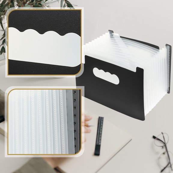 Pawsdot Portable Black PP Coupon Organizer, Convenient Receipt Storage