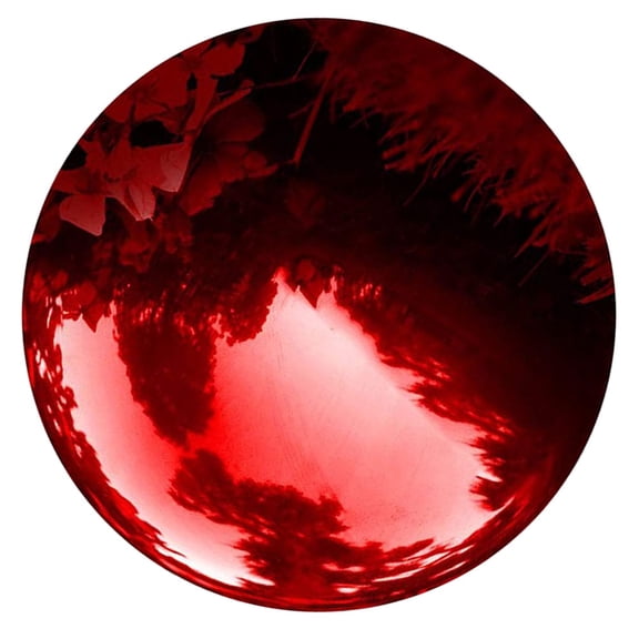 Pawsdot Stainless Steel Gazing Globe, Dark Red, Chic Garden and Patio Decor