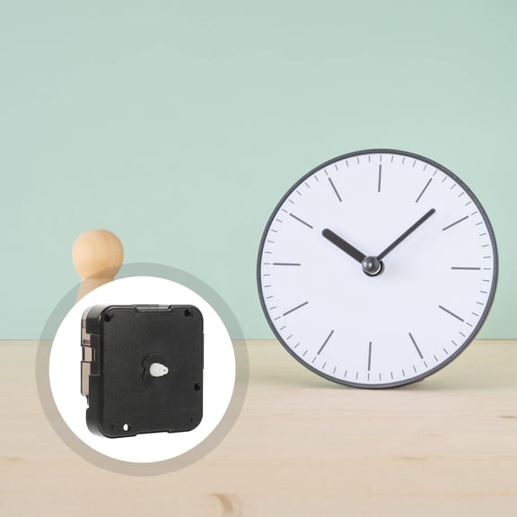 Pawsdot Clock Parts Replacement Clock Movement Silent Sweep Motion Plastic Black 1Pcs