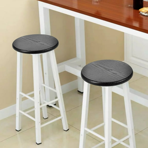 Pawsdot Round Stool Seat Replacement Black Wood Comfortable Seating 1Pcs Indoor Use