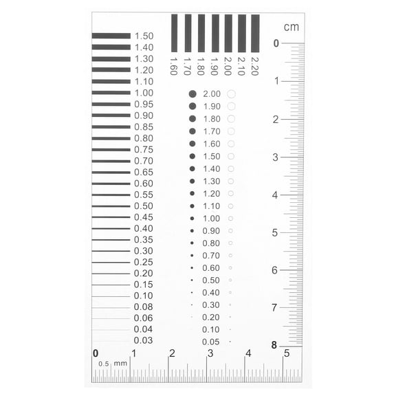 Pawsdot Transparent Plastic Chest Card Gauge Ruler for Versatile Flaw Detection and Surface Inspection