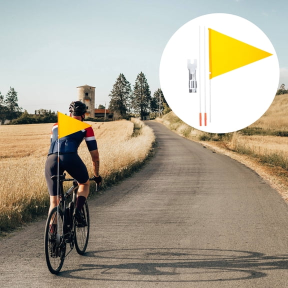 Pawsdot Durable Yellow Bike Flag with Mounting Bracket for Safe Cycling