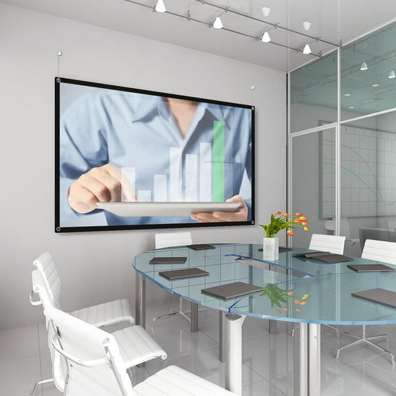 Pawsdot Practical Portable Projection Screen White with Easy Installation Ideal for Home Theater and Office