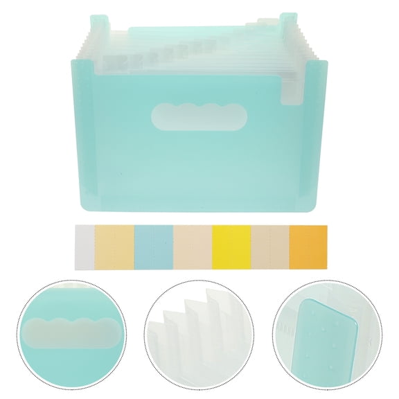Pawsdot Convenient Receipt Holder Sky Blue PP Accordion Organizer for Office Use