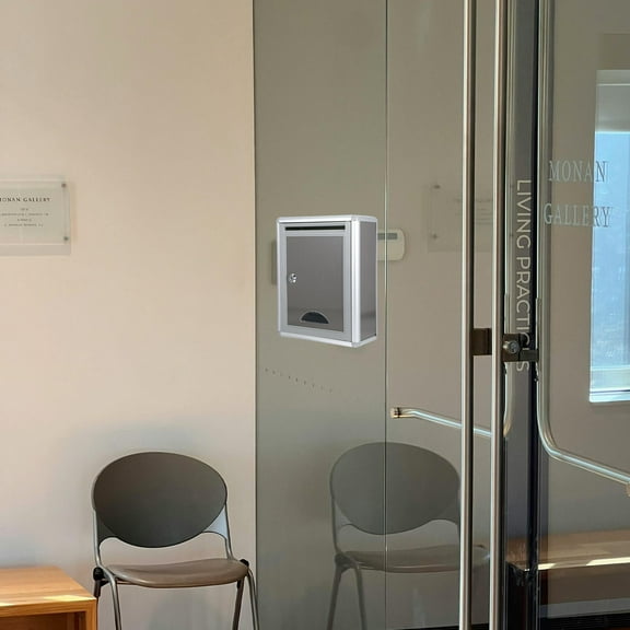 Pawsdot Wall Hanging Aluminium Mailbox with Lock Small Grey Stainless Steel Post Box for Storage