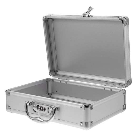 Pawsdot Plated Silver Password Tool Case Metal Briefcase with Handle Ideal for Indoor Outdoor Use