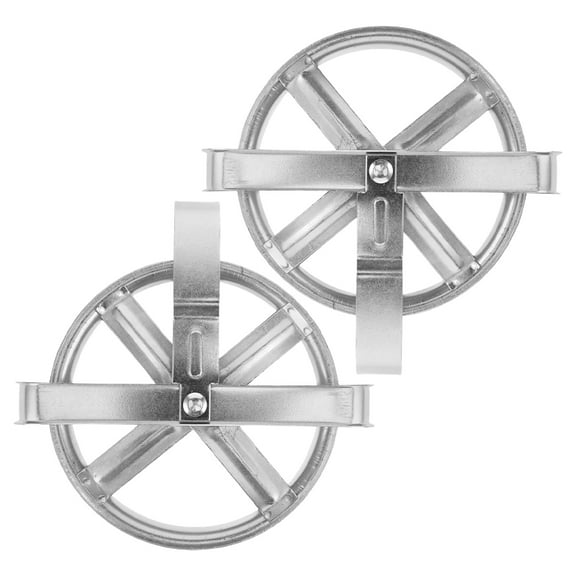 Pawsdot 2pcs Clothesline Pulley Iron Round Outdoor Laundry Drying Silver