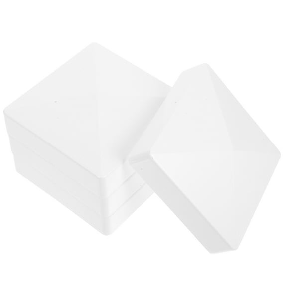 Pawsdot 4Pcs White Fence Post Caps Waterproof Plastic Covers Crack Resistant for Outdoor Fence Posts
