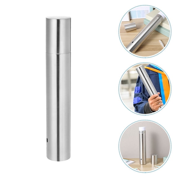 Pawsdot Plated Silver Metal Birth Certificate Holder Tube with Stable Base and Decorative Design for Home Document Storage
