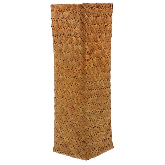 Pawsdot Creative Woven Straw Vase Brown for Flower Arrangement and Storage