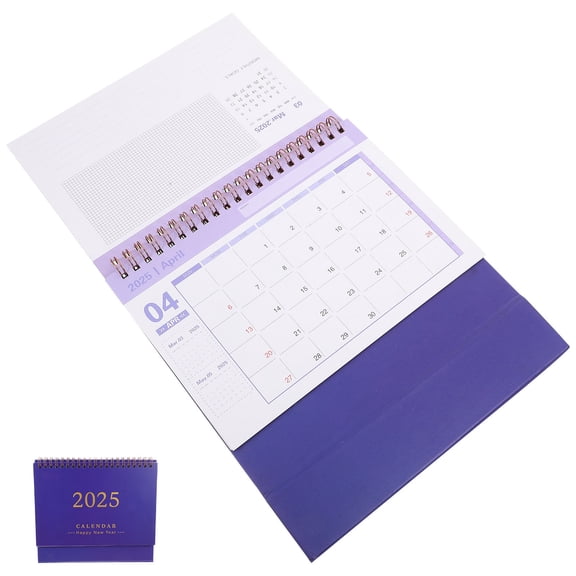 Pawsdot Mini Desk Calendar Blue Paper Minimalist Modern Design for Teachers and Office Workers 1Pack