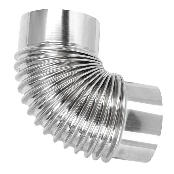 Pawsdot Stainless Steel Ducting Elbow 90 Degree Silver Metal Chimney