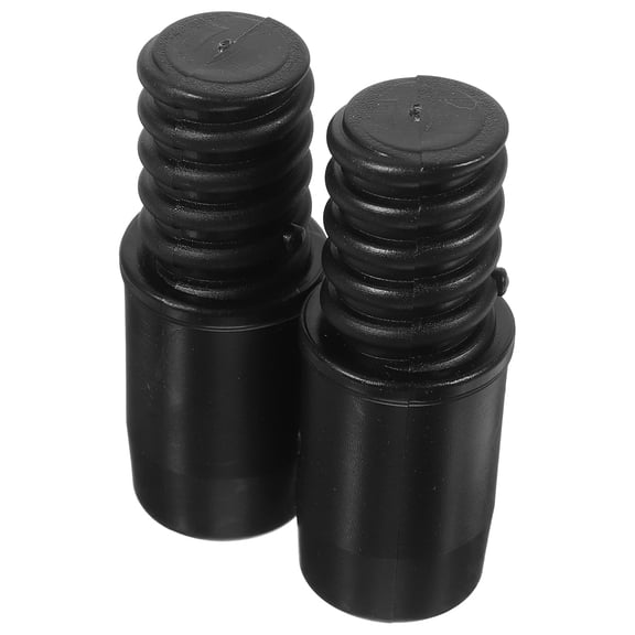 Pawsdot 2pcs Steel Broom Handle Fitting Plastic Black Replacement Part for Commercial Use