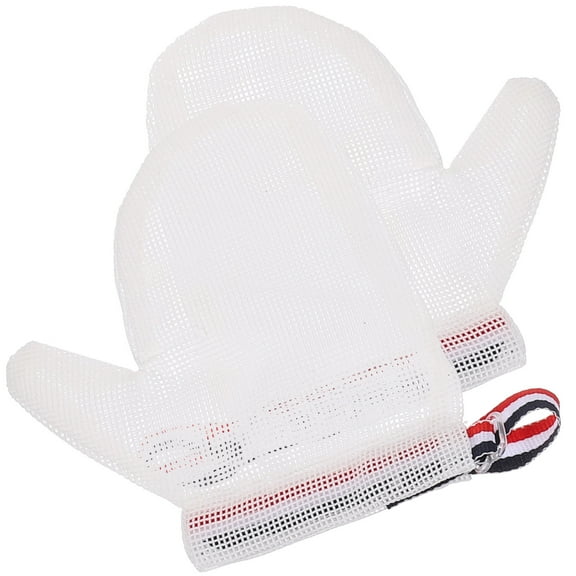 Pawsdot Finger Sucking Stop Gloves White Nylon Breathable for Protective Use 1Pair