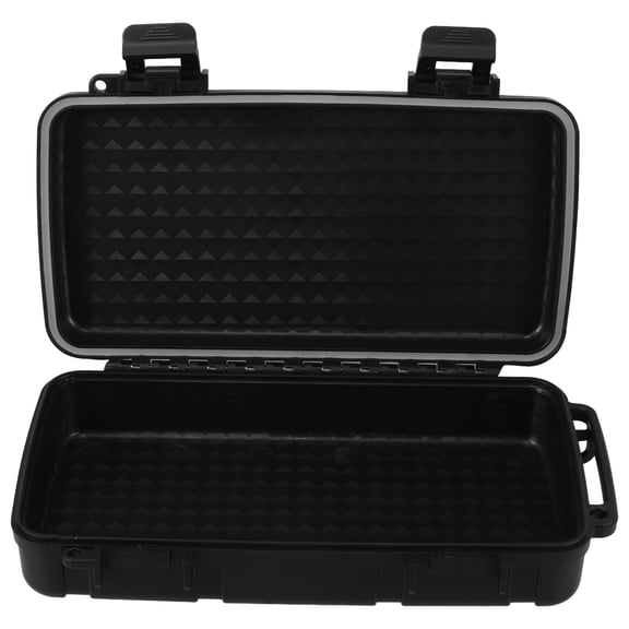 Pawsdot Waterproof Protective Case Black Hard Plastic Small Tool Box Organizer for Outdoor Use