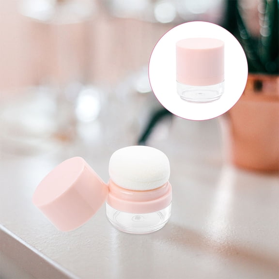 Pawsdot Compact Pink Ps Loose Powder Case for Travel and Storage 2Pcs