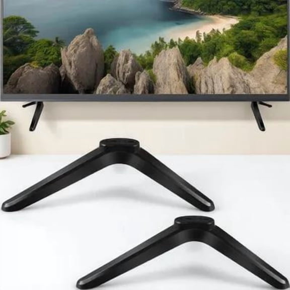 Pawsdot 2Pcs Black Plastic TV Mount Stand Brackets for Tabletop Use Compatible with Multiple TV Sizes