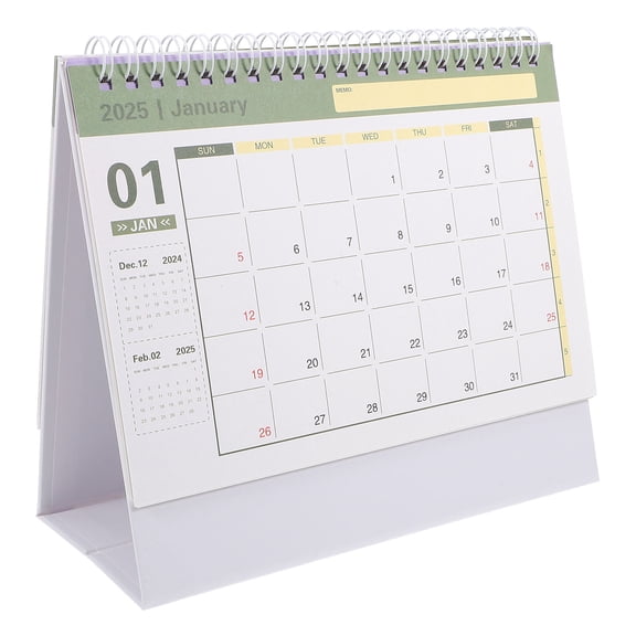 Pawsdot White Paper Standing Desk Calendar for Office Decor and Monthly Date Display