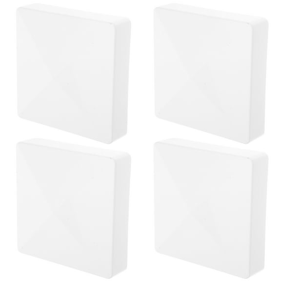 Pawsdot Stain-Resistant White ABS Fence Post Caps for Outdoor Use 4Pcs