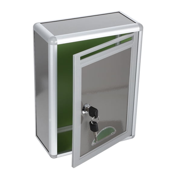 Pawsdot Small Grey Aluminium Alloy Mailbox for Wall Mountable Secure Use