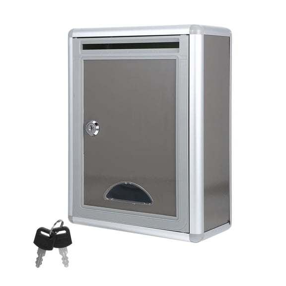 Pawsdot Small Aluminium Alloy Mailbox Grey Wall Mountable for Storage