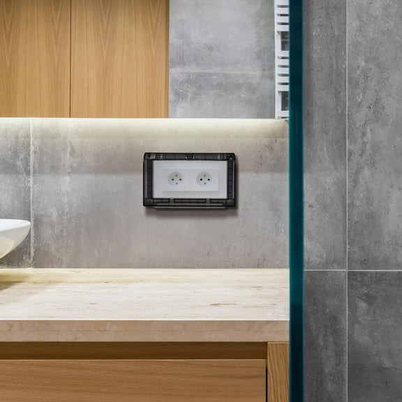 Pawsdot Weatherproof Outlet Cover Black Double Position for Indoor and Outdoor