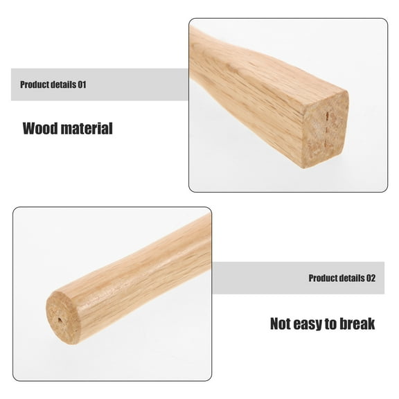 Pawsdot Garden Hoe Handle Wooden Beige for Home Use Comfortable Grip