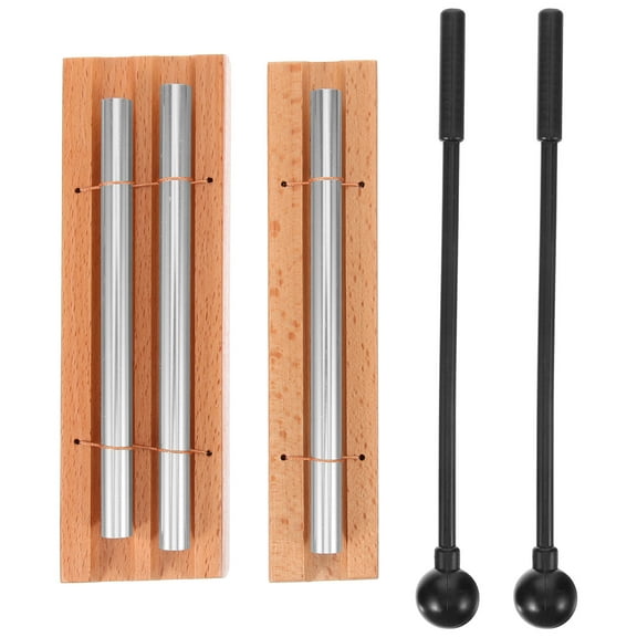 Pawsdot Percussion Chimes Wood Metal Hand Bells for Meditation Mindfulness Assorted Colors