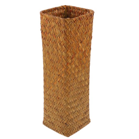 Pawsdot Handmade Brown Straw Vase with Simple Look for Flower Arrangement and Storage