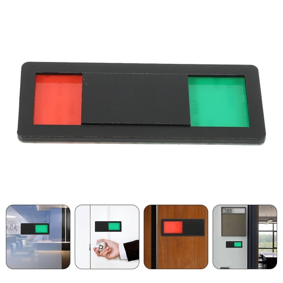 Pawsdot Toilet Door Sign Black ABS Restroom Occupied Vacant Slider for Bathroom 2Pcs