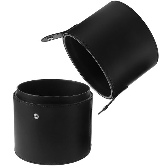 Pawsdot Black PU Makeup Brush Holder Travel Case with Buckle Design Easy Open