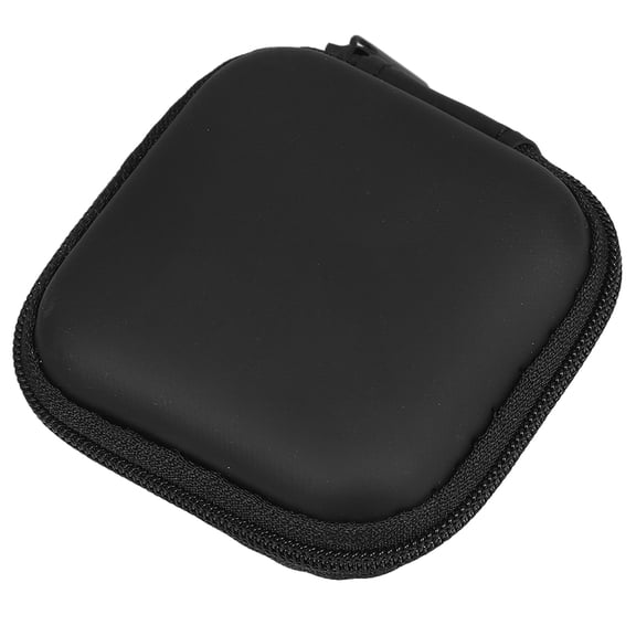 Pawsdot Portable Black Earbud Case with Hard Eva Shell and Smooth Zipper for Travel Use