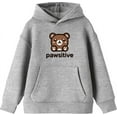 thumbnail image 1 of Pawsitive Bear Youth Heather Gray Long Sleeve Hoodie-Medium, 1 of 3