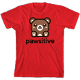 thumbnail image 1 of Pawsitive Bear Youth Red Crew Neck Short Sleeve Tee-Large, 1 of 2