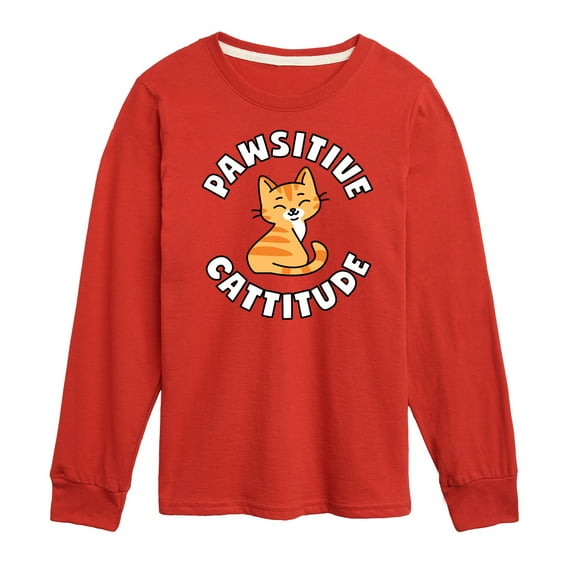 Pawsitive Cattitude - Toddler And Youth Long Sleeve Graphic T-Shirt