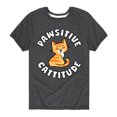 thumbnail image 1 of Pawsitive Cattitude  - Toddler And Youth Short Sleeve Graphic T-Shirt, 1 of 6