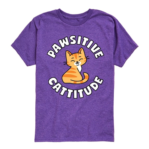 Pawsitive Cattitude - Toddler And Youth Short Sleeve Graphic T-Shirt