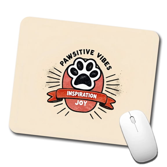 Pawsitive Positive Vibes Dogs Cats Mouse Pad Low Profile Gaming Mat