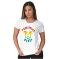 thumbnail image 1 of Pawsitive Vibes Happy Rainbow Dog Womens Slim Fit Graphic Tee Brisco Brands S, 1 of 5