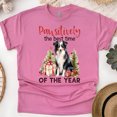 thumbnail image 1 of Pawsitively Best Time Dog Shirt | Holiday Dog Lover Christmas Graphic Tee, Heliconia, Size M, 1 of 6